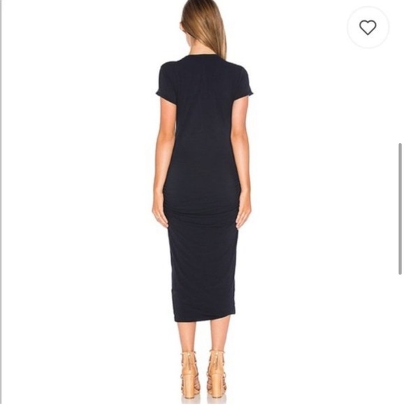 James Perse Size 0 Black Ruched T-Shirt Dress - Picture 3 of 7